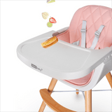 Multifunctional Adjustable Baby High Chair with Wooden Legs - StoolTopia