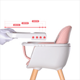 Multifunctional Adjustable Baby High Chair with Wooden Legs - StoolTopia