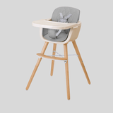 Multifunctional Adjustable Baby High Chair with Wooden Legs - StoolTopia