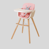 Multifunctional Adjustable Baby High Chair with Wooden Legs - StoolTopia