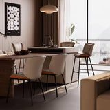 Nordic Leather Bar Chair - Modern Counter Height Stool for Kitchen & Salon - StoolTopia