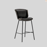 Nordic Leather Bar Chair - Modern Counter Height Stool for Kitchen & Salon - StoolTopia
