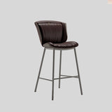 Nordic Leather Bar Chair - Modern Counter Height Stool for Kitchen & Salon - StoolTopia