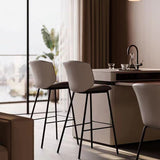 Nordic Leather Bar Chair - Modern Counter Height Stool for Kitchen & Salon - StoolTopia