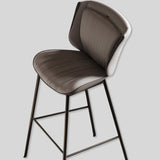 Nordic Leather Bar Chair - Modern Counter Height Stool for Kitchen & Salon - StoolTopia