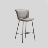 Nordic Leather Bar Chair - Modern Counter Height Stool for Kitchen & Salon - StoolTopia