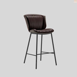 Nordic Leather Bar Chair - Modern Counter Height Stool for Kitchen & Salon - StoolTopia