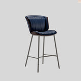 Nordic Leather Bar Chair - Modern Counter Height Stool for Kitchen & Salon - StoolTopia
