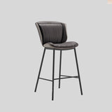 Nordic Leather Bar Chair - Modern Counter Height Stool for Kitchen & Salon - StoolTopia