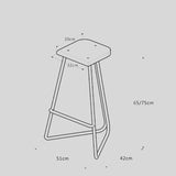 Nordic Minimalist Bar Stools Metal Japanese High Counter Design Chair Coffee Island - StoolTopia