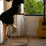 Nordic Minimalist Bar Stools Metal Japanese High Counter Design Chair Coffee Island - StoolTopia