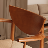 Nordic Solid Wood Dining Chair – Curved Backrest Armchair - StoolTopia