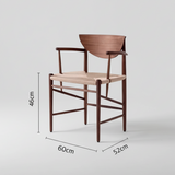 Nordic Solid Wood Dining Chair – Curved Backrest Armchair - StoolTopia