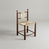 Nordic Woven Dining Chair – Solid Wood Frame with Handcrafted Rope Seat - StoolTopia