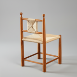Nordic Woven Dining Chair – Solid Wood Frame with Handcrafted Rope Seat - StoolTopia