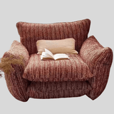 Oversized Cloud Lounge Armchair – Plush Bouclé Fabric Reading Chair with Deep Cushions - StoolTopia