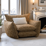 Oversized Cloud Lounge Armchair – Plush Bouclé Fabric Reading Chair with Deep Cushions - StoolTopia