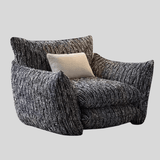 Oversized Cloud Lounge Armchair – Plush Bouclé Fabric Reading Chair with Deep Cushions - StoolTopia