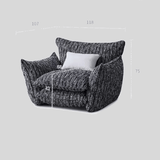 Oversized Cloud Lounge Armchair – Plush Bouclé Fabric Reading Chair with Deep Cushions - StoolTopia