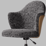 Premium Linen & Leather Upholstered Study Task Chair - StoolTopia