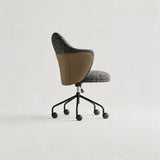 Premium Linen & Leather Upholstered Study Task Chair - StoolTopia