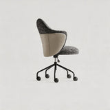 Premium Linen & Leather Upholstered Study Task Chair - StoolTopia