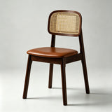 Rattan Dining Chair – Solid Wood Frame, Hand - Woven Cane Seat - StoolTopiaDining Chairs