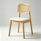 Rattan Dining Chair – Solid Wood Frame, Hand - Woven Cane Seat - StoolTopiaDining Chairs