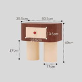 Retro Modern Bedside Table with Cream Cylindrical Legs and Drawer - StoolTopia