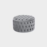 Round Tufted Storage Ottoman – Nordic Velvet Footstool with Hidden Compartment - StoolTopia