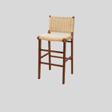 Scandinavian Woven Bar Stool – Solid Wood & Natural Rope Seat - StoolTopia