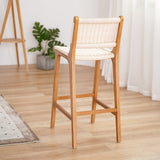Scandinavian Woven Bar Stool – Solid Wood & Natural Rope Seat - StoolTopia