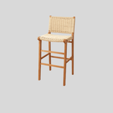 Scandinavian Woven Bar Stool – Solid Wood & Natural Rope Seat - StoolTopia
