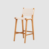 Scandinavian Woven Bar Stool – Solid Wood & Natural Rope Seat - StoolTopia