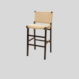 Scandinavian Woven Bar Stool – Solid Wood & Natural Rope Seat - StoolTopia
