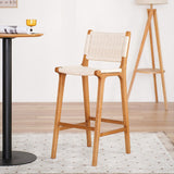 Scandinavian Woven Bar Stool – Solid Wood & Natural Rope Seat - StoolTopia