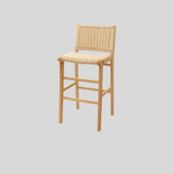 Scandinavian Woven Bar Stool – Solid Wood & Natural Rope Seat - StoolTopia