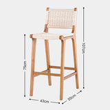 Scandinavian Woven Bar Stool – Solid Wood & Natural Rope Seat - StoolTopia