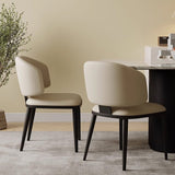 Sleek Sophistication: Premium Upholstered Dining Chair with Black Tapered Legs for Modern Interiors - StoolTopia