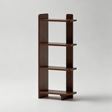 Solid Wood 4 - Tier Bookcase | Reversible Side Panel, Compact Freestanding Shelf - StoolTopia