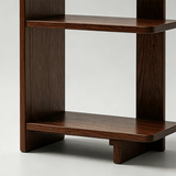 Solid Wood 4 - Tier Bookcase | Reversible Side Panel, Compact Freestanding Shelf - StoolTopia
