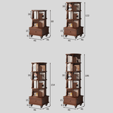 Solid Wood Rotating Bookshelf with Drawer – Mobile Corner Storage Tower - StoolTopia