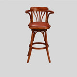 Swivel Chair Furniture Supplier Retro Solid Wood Swivel Bar Stool Bar Chair with Arms for Hotel/bar/ Restaurant - StoolTopia