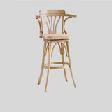 Swivel Chair Furniture Supplier Retro Solid Wood Swivel Bar Stool Bar Chair with Arms for Hotel/bar/ Restaurant - StoolTopia