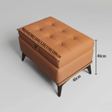 Tufted Faux Leather Storage Ottoman Bench with Handle - StoolTopia