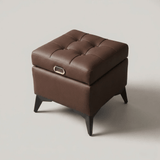 Tufted Faux Leather Storage Ottoman Bench with Handle - StoolTopia