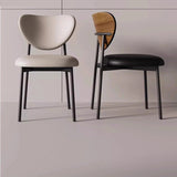 Upholstered Ultra - fiber Leather Dining Chair with Unique Curved Back - StoolTopia