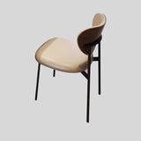 Upholstered Ultra - fiber Leather Dining Chair with Unique Curved Back - StoolTopia