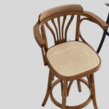 Vintage Bentwood Bar Stool - Elegant and Sturdy with Rattan Seat - StoolTopia