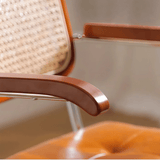 Vintage Chic: Leather and Chrome Office Chair with Adjustable Height and Comfortable Armrests - StoolTopia